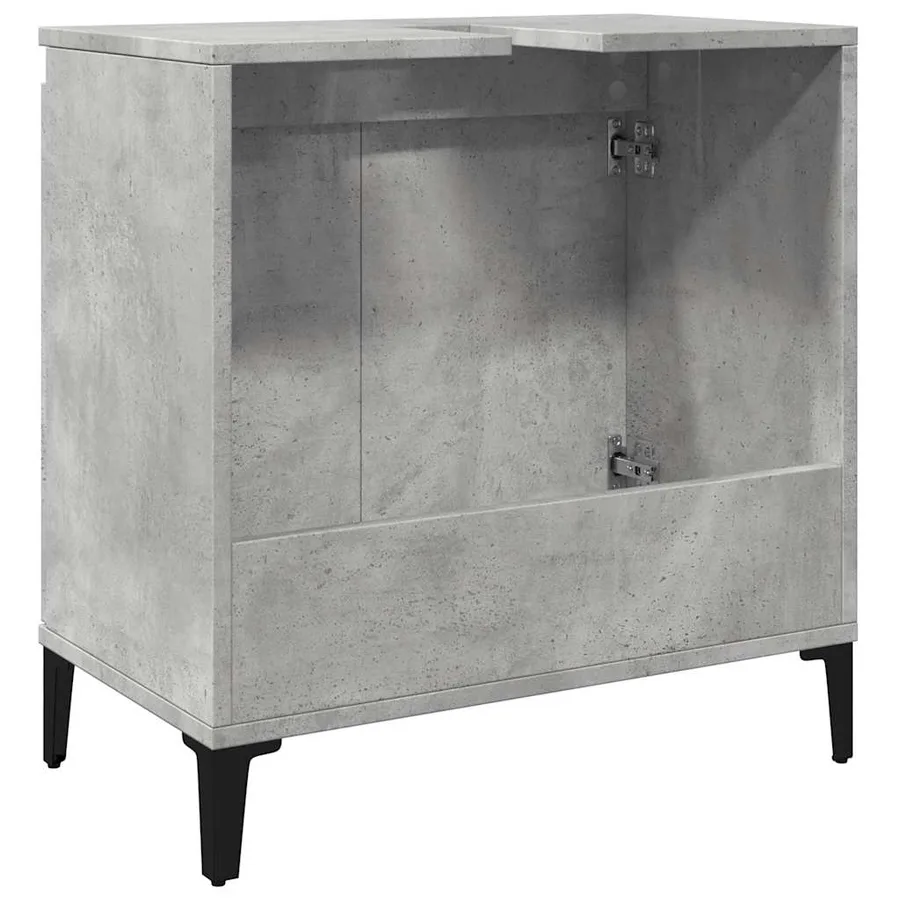 Meuble d'évier gris béton 58x33x60 cm bois d'ingénierie - 7