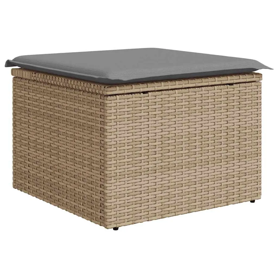 Salon de jardin avec coussins 8 pcs beige résine tressée - 6