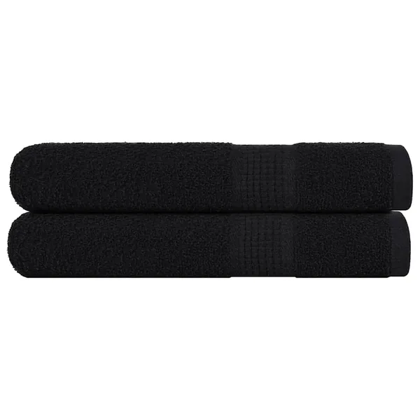 Serviettes de sauna FROGN 2 pcs noir 80x200 cm 360 g/m²