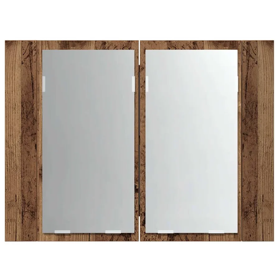 Armoire à miroir LED vieux bois 60x12x45 cm bois d'ingénierie - 6