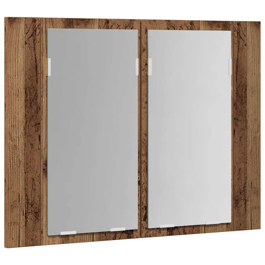 Armoire à miroir LED vieux bois 60x12x45 cm bois d'ingénierie - 7