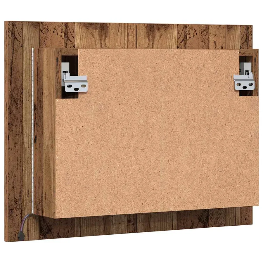 Armoire à miroir LED vieux bois 60x12x45 cm bois d'ingénierie - 9