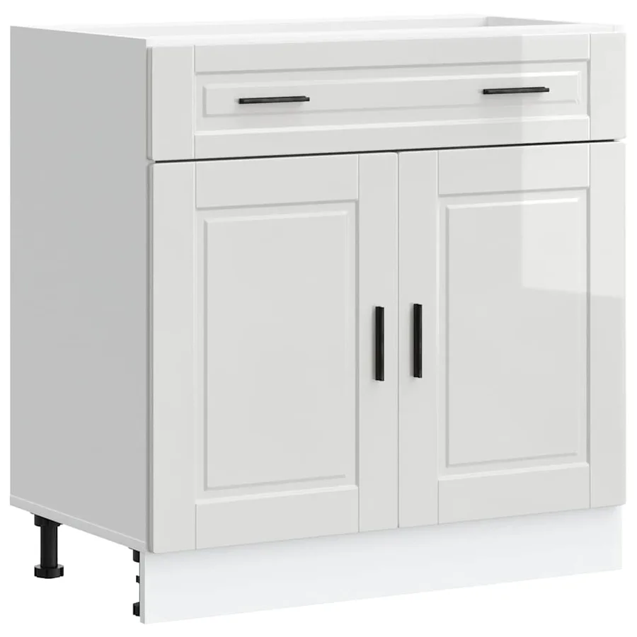 Armoire de cuisine Porto blanc brillant bois ingénierie - 2