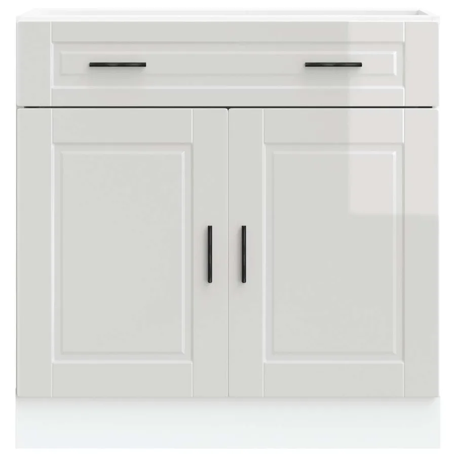 Armoire de cuisine Porto blanc brillant bois ingénierie - 4