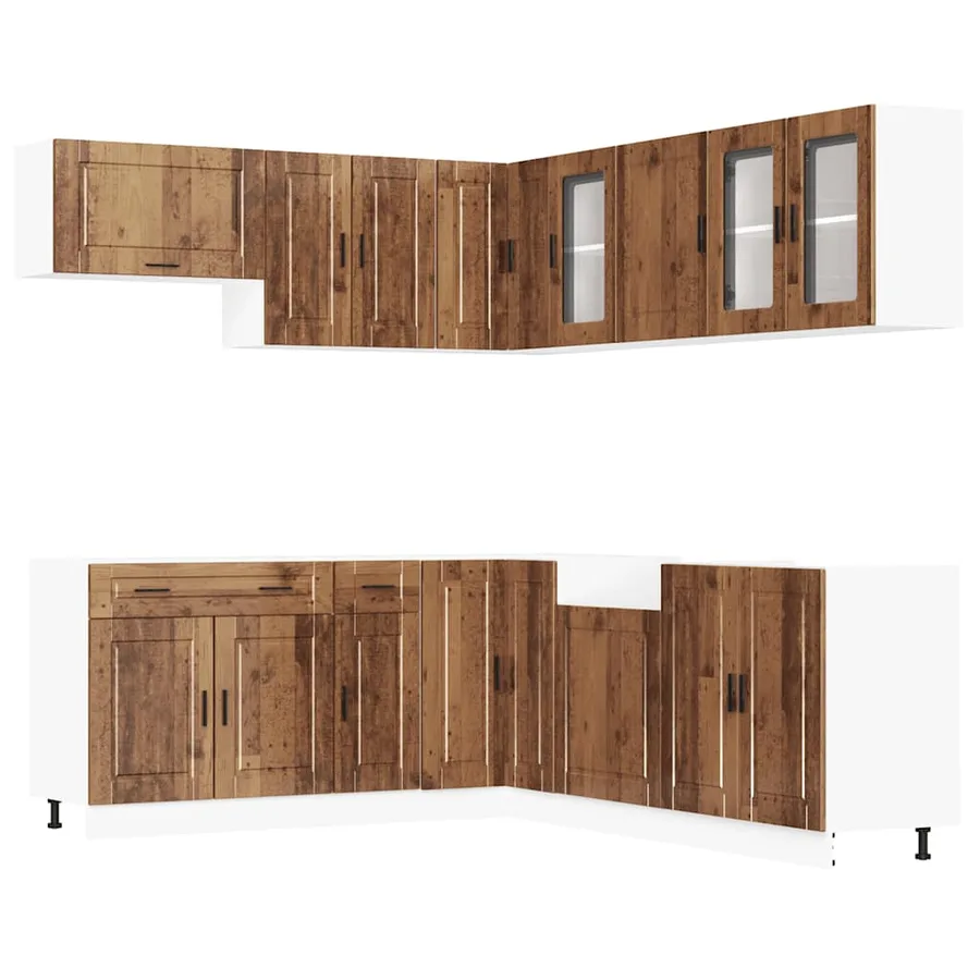 Ensemble d'armoires de cuisine 11 pcs Porto bois d'ingénierie - 2