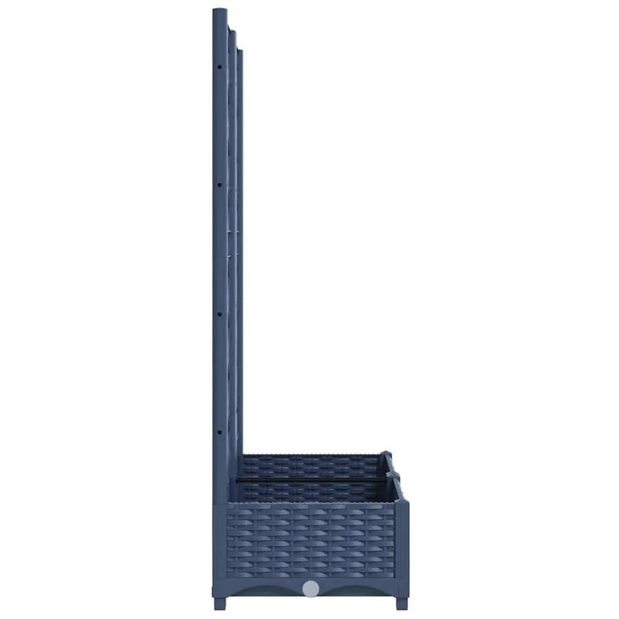 Jardinière de jardin avec treillis Bleu Gris 80x40x121,5 cm PP - 5