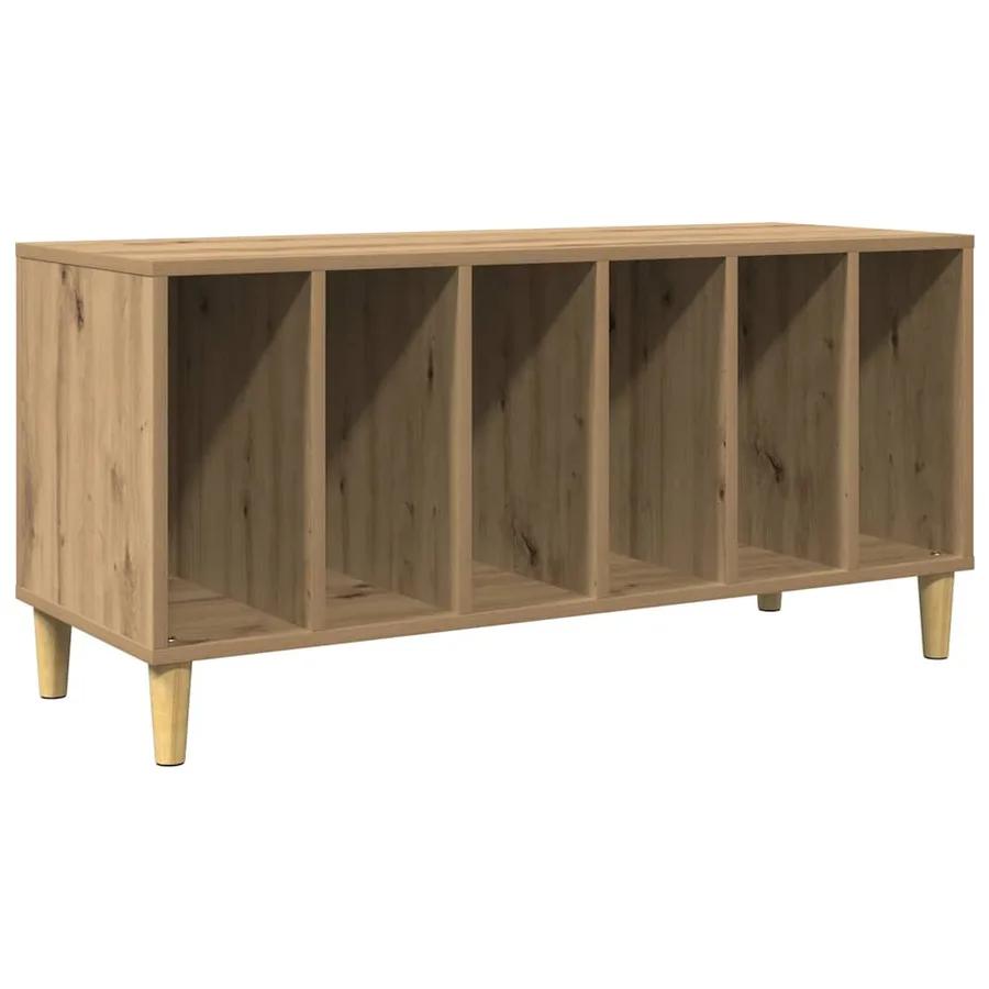 Armoire à disques chêne artisanal 100x38x48cm bois d'ingénierie - 2