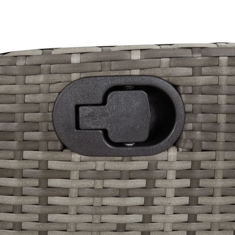 Banc inclinable de jardin avec coussins gris résine tressée - 8