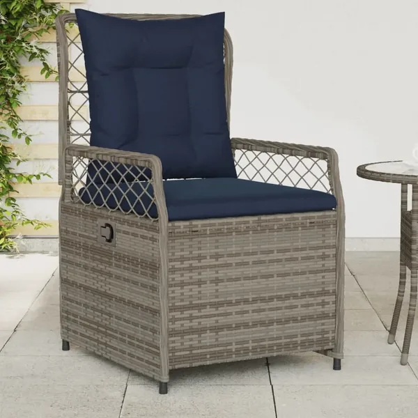 Chaises de jardin inclinables lot de 2 gris résine tressée
