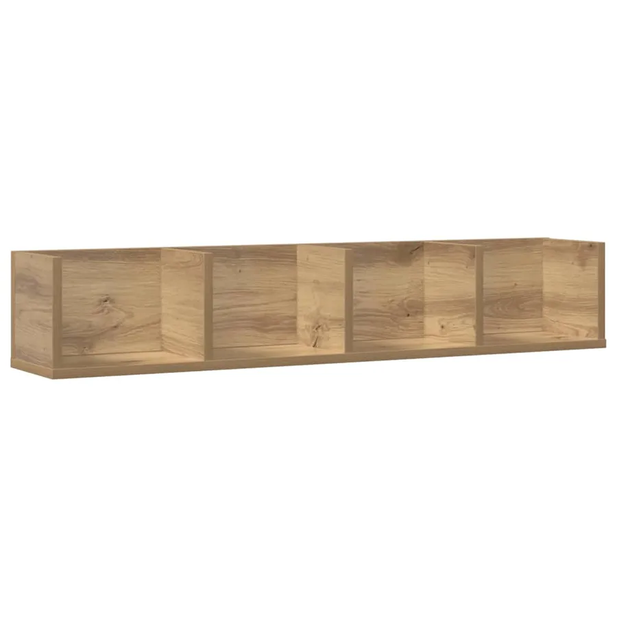 Étagère murale à CD chêne artisanal 100x18x18cm bois ingénierie - 2