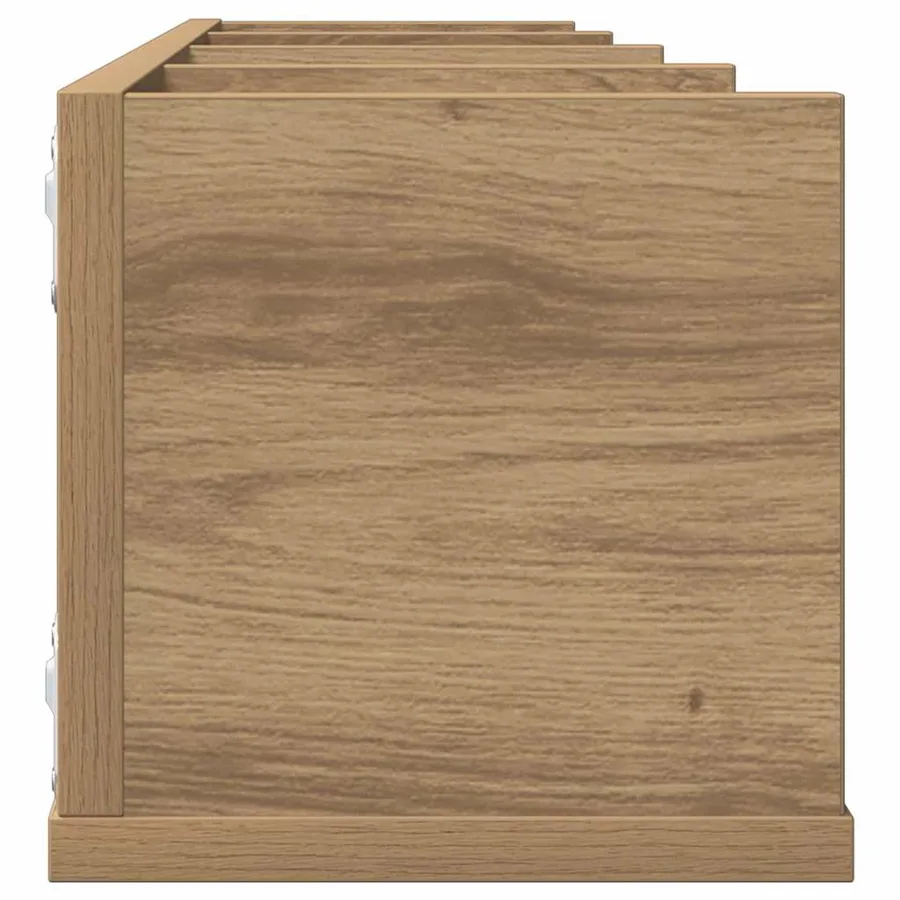 Étagère murale à CD chêne artisanal 100x18x18cm bois ingénierie - 5