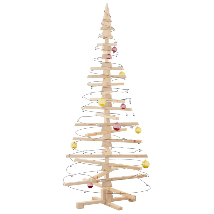 Arbre de Noël en bois pour décoration 180 cm bois massif de pin - 4