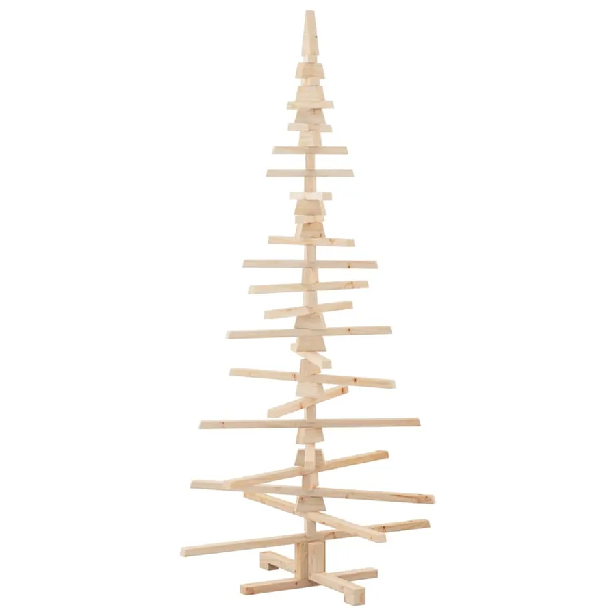 Arbre de Noël en bois pour décoration 180 cm bois massif de pin - 8