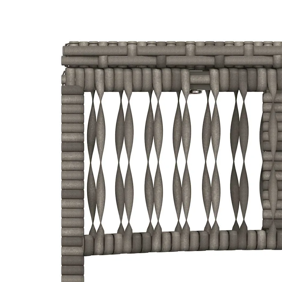 Ensemble de 2 chaises longues avec table gris résine tressée - 10