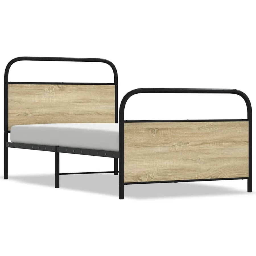 Cadre de lit sans matelas 90x190cm chêne sonoma bois ingénierie - 2