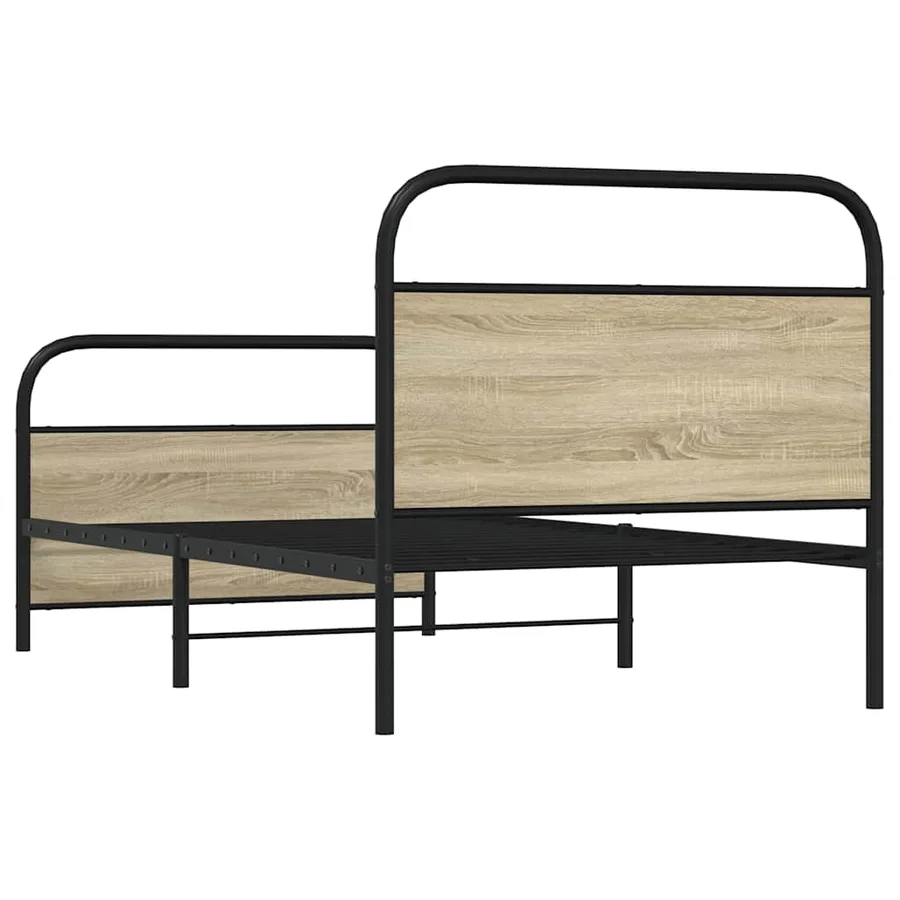 Cadre de lit sans matelas 90x190cm chêne sonoma bois ingénierie - 7