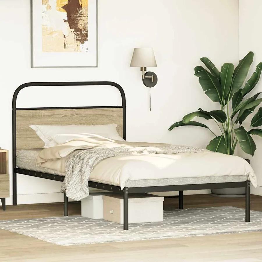 Cadre de lit sans matelas 107x203 cm chêne sonoma - 3