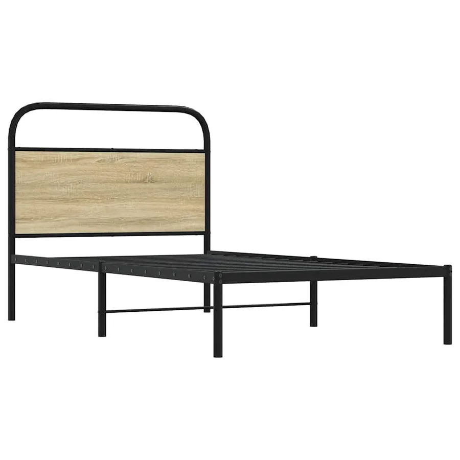 Cadre de lit sans matelas 107x203 cm chêne sonoma - 5