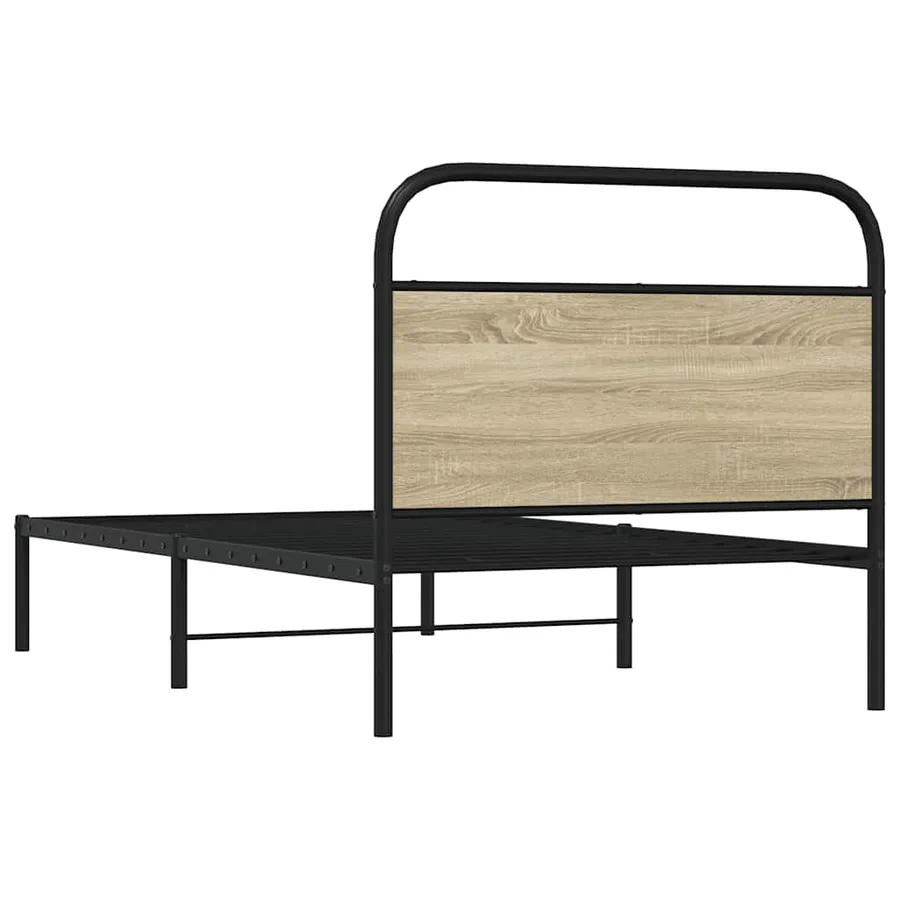 Cadre de lit sans matelas 107x203 cm chêne sonoma - 7