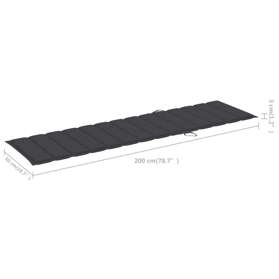 Chaises longues lot de 2 avec table et coussin Bois teck solide - 11