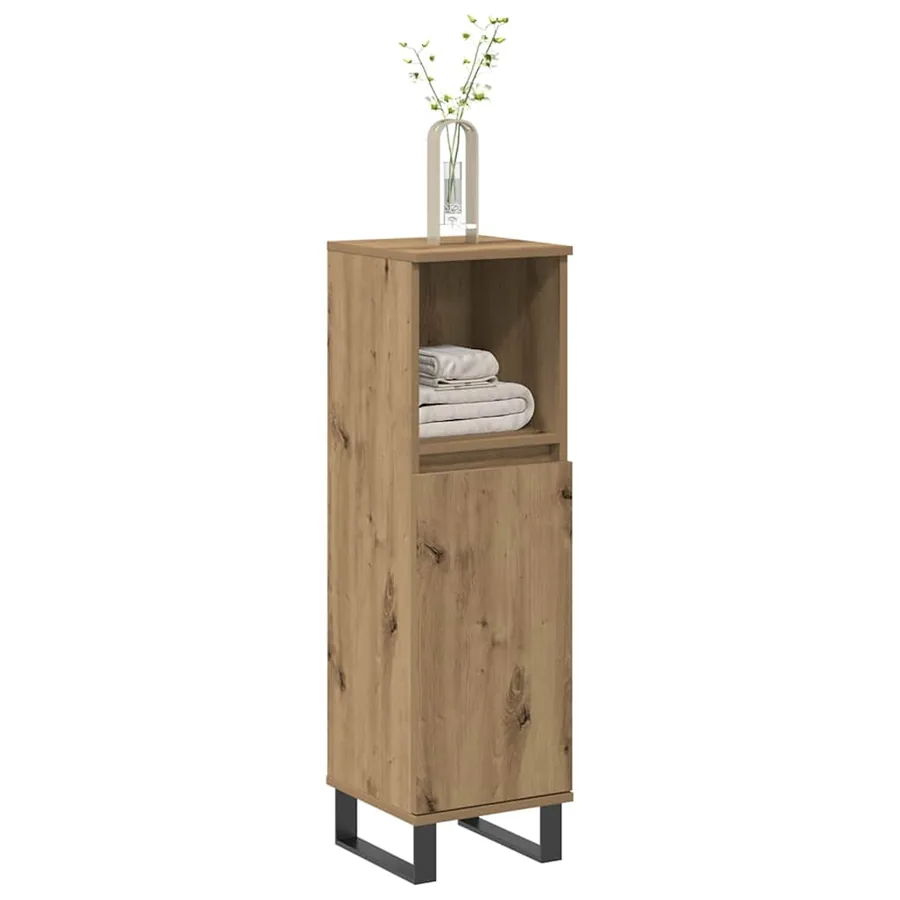 Armoire de salle de bain chêne artisanal 30x30x100 cm