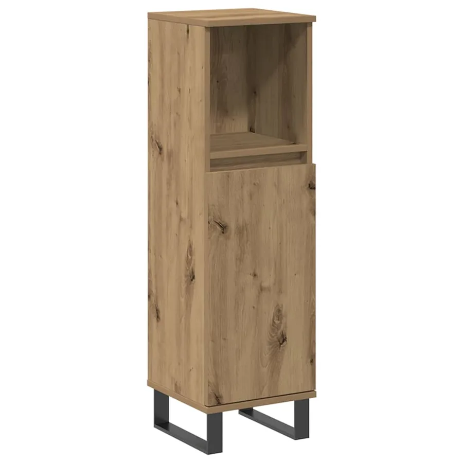 Armoire de salle de bain chêne artisanal 30x30x100 cm - 2