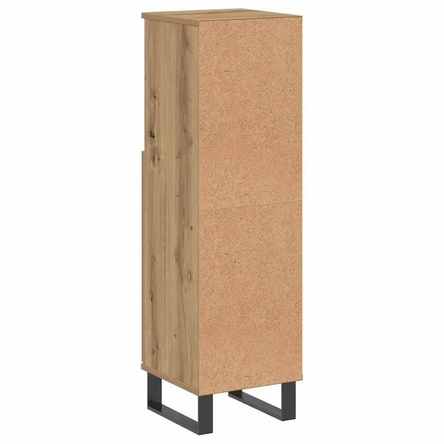 Armoire de salle de bain chêne artisanal 30x30x100 cm - 6