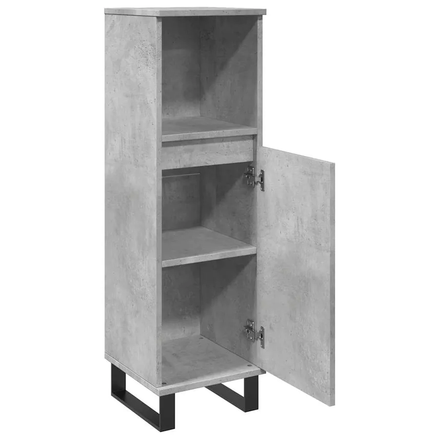 Armoire de salle de bain gris béton 30x30x100 cm - 7