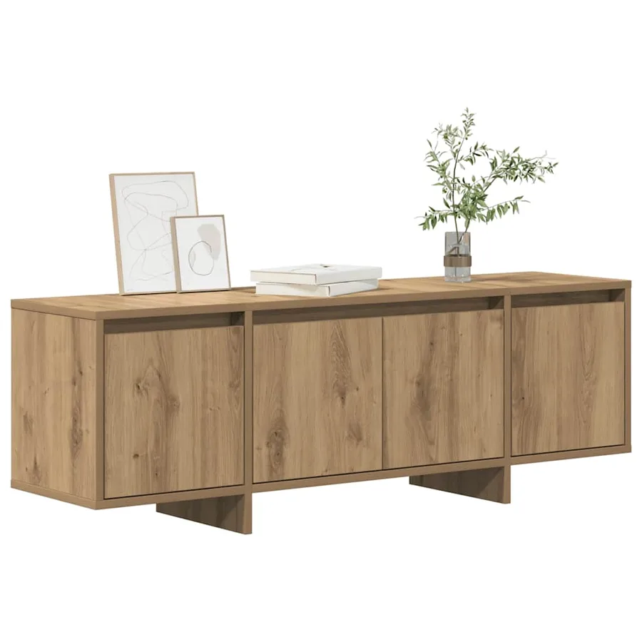 Meuble TV chêne artisanal 120x30x40,5 cm bois d'ingénierie - 3