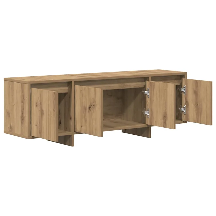 Meuble TV chêne artisanal 120x30x40,5 cm bois d'ingénierie - 4