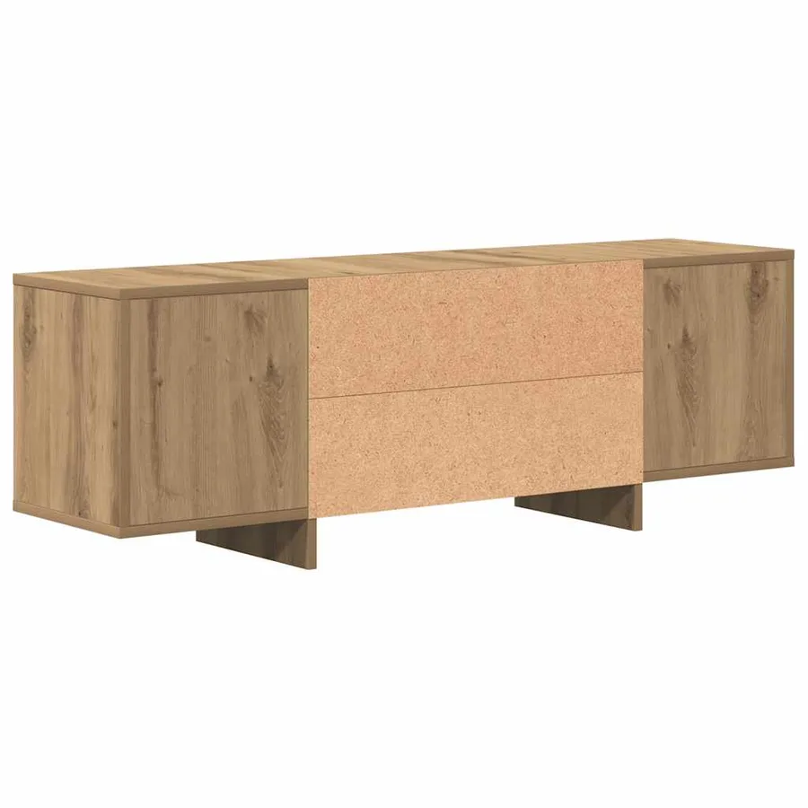 Meuble TV chêne artisanal 120x30x40,5 cm bois d'ingénierie - 7