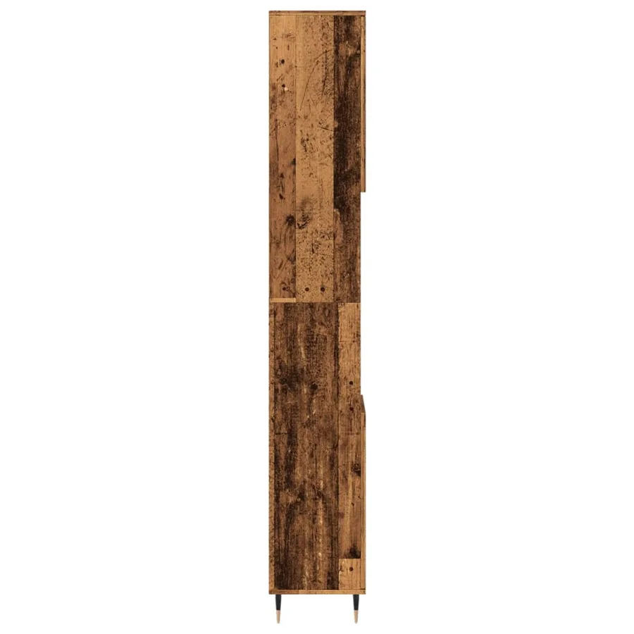 Armoire de salle de bain vieux bois 30x30x190cm bois ingénierie - 5