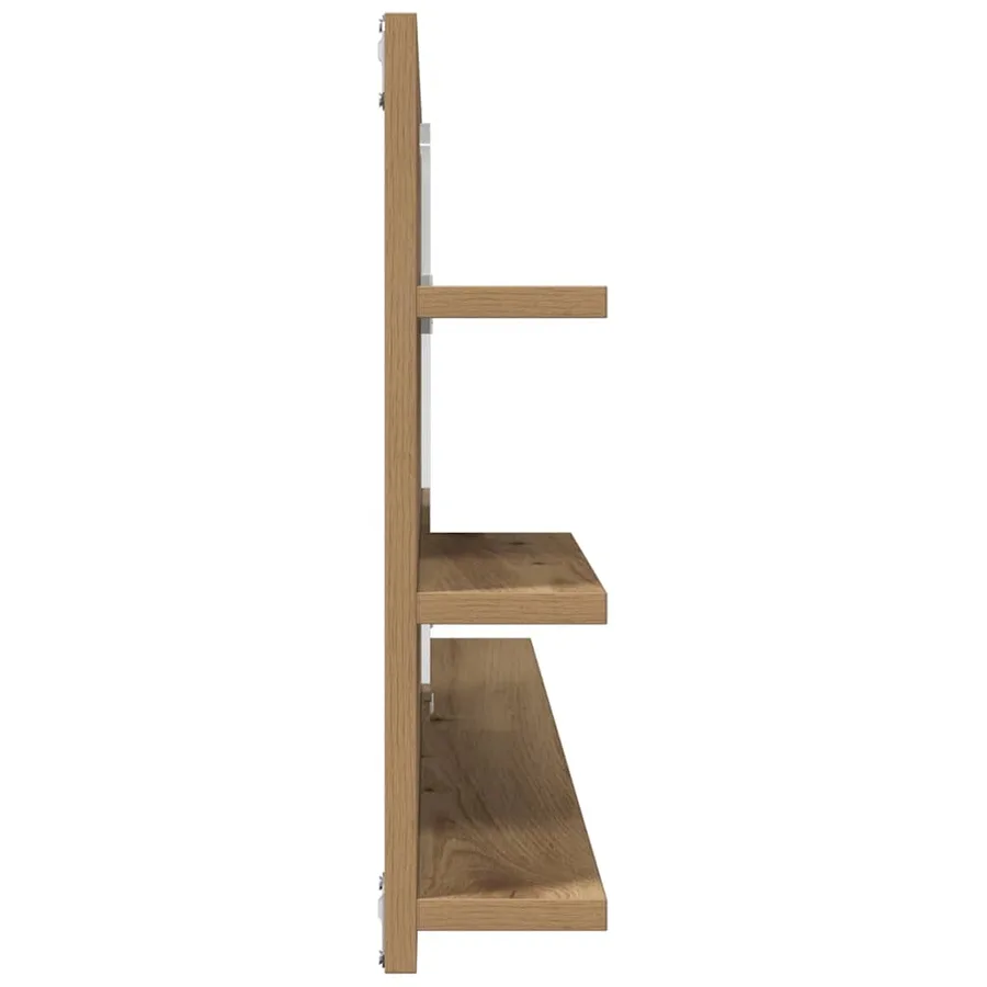 Armoire à miroir de salle de bain chêne artisanal 90x11x45 cm - 5