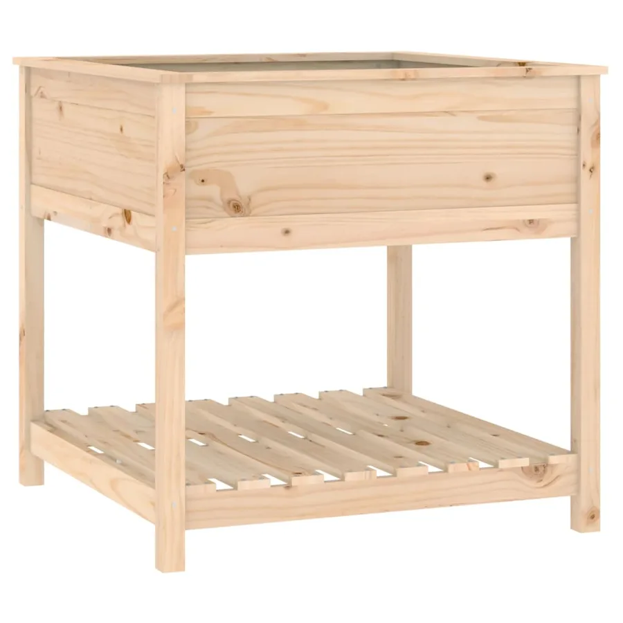 Jardinière avec étagère 82,5x82,5x81 cm Bois massif de pin - 2