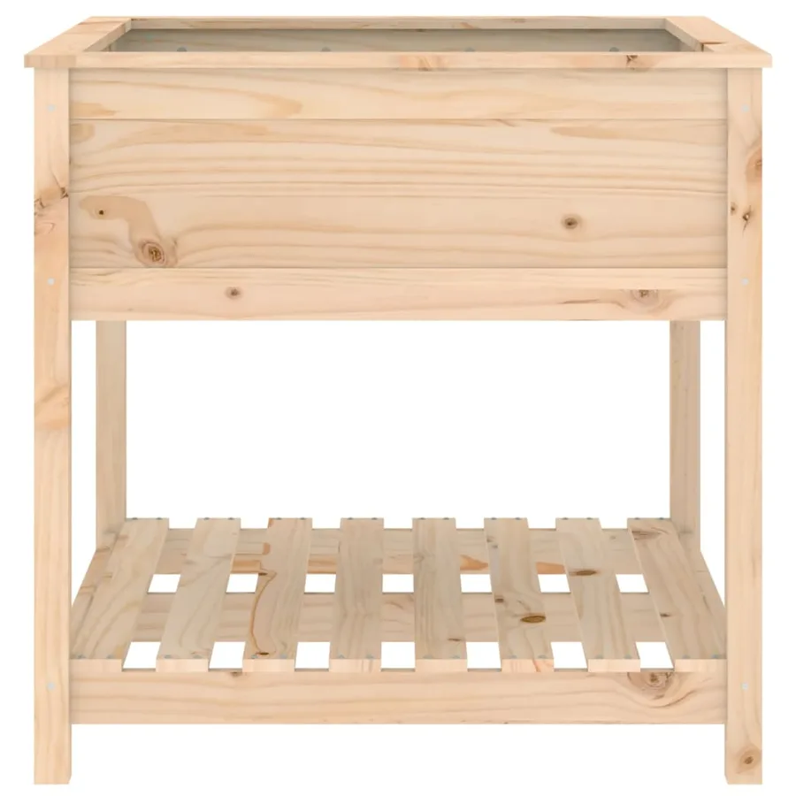 Jardinière avec étagère 82,5x82,5x81 cm Bois massif de pin - 5