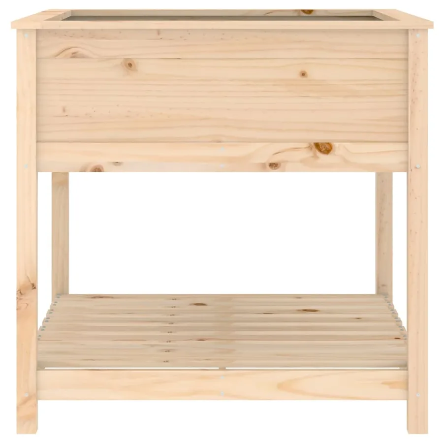 Jardinière avec étagère 82,5x82,5x81 cm Bois massif de pin - 6