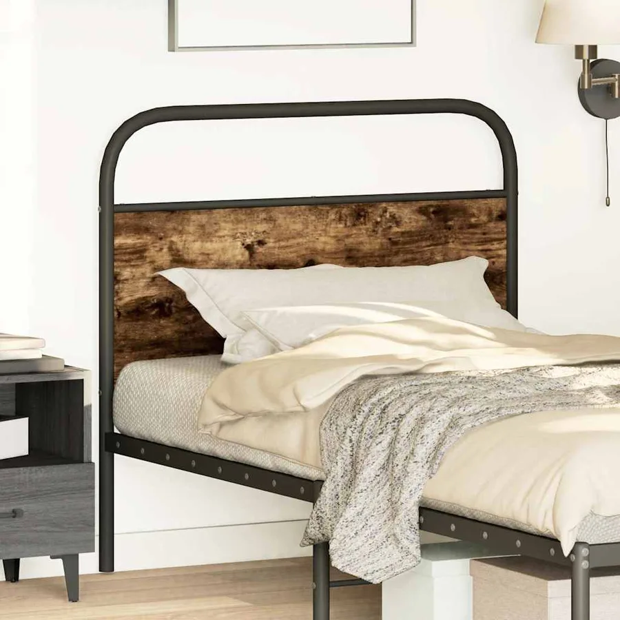 Tête de lit de remplacement chêne fumé 90 cm acier et bois d'ingénierie - 2