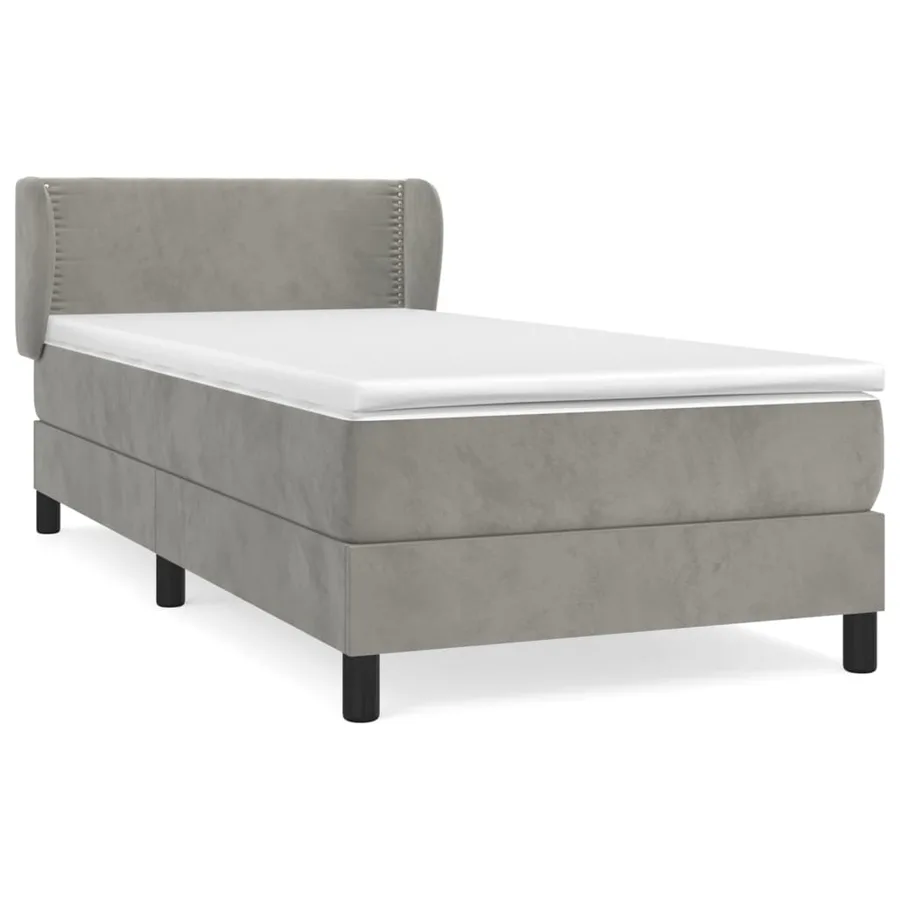 Sommier à lattes de lit et matelas Gris clair 90x200 cm Velours - 2