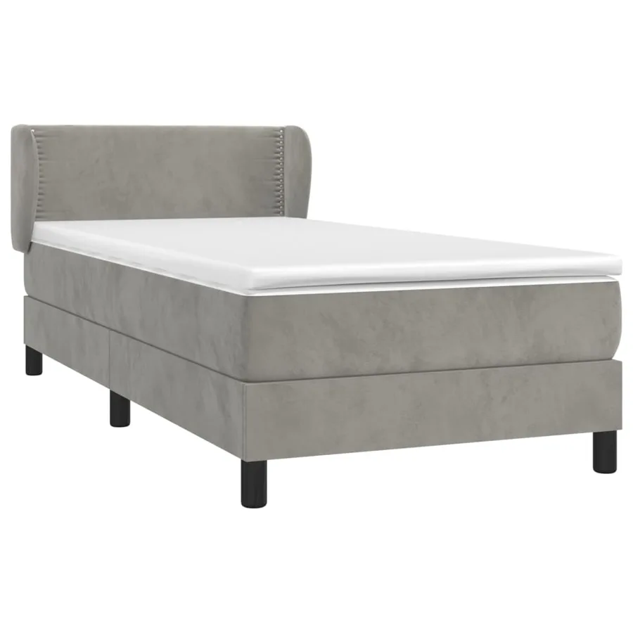 Sommier à lattes de lit et matelas Gris clair 90x200 cm Velours - 3