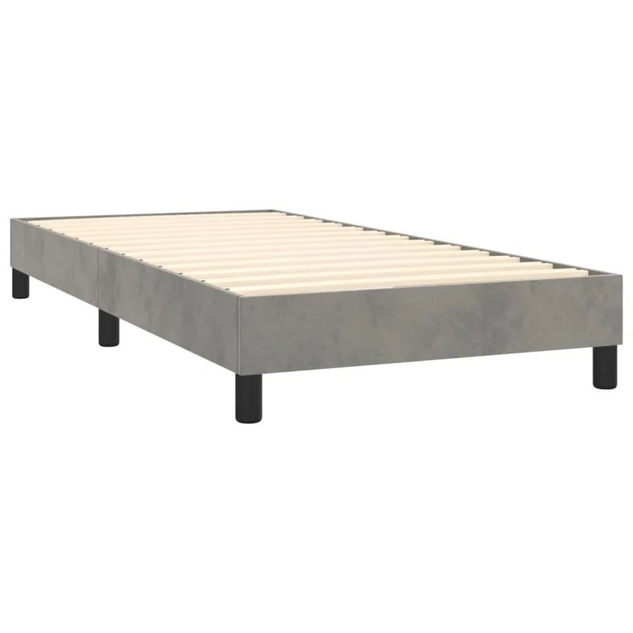 Sommier à lattes de lit et matelas Gris clair 90x200 cm Velours - 4