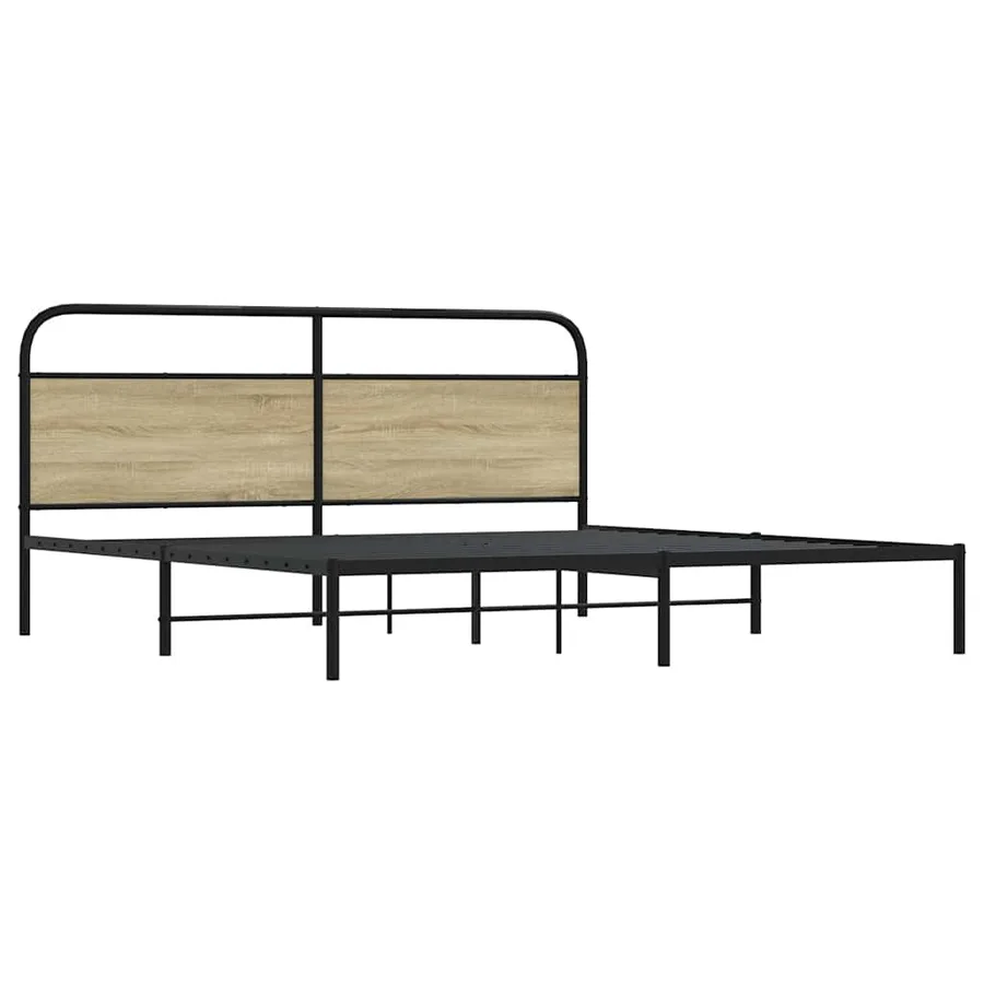 Cadre de lit en métal sans matelas chêne sonoma 180x200 cm - 3