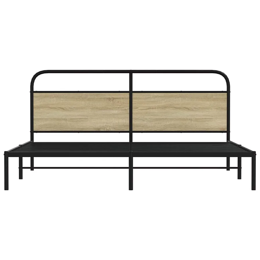 Cadre de lit en métal sans matelas chêne sonoma 180x200 cm - 4