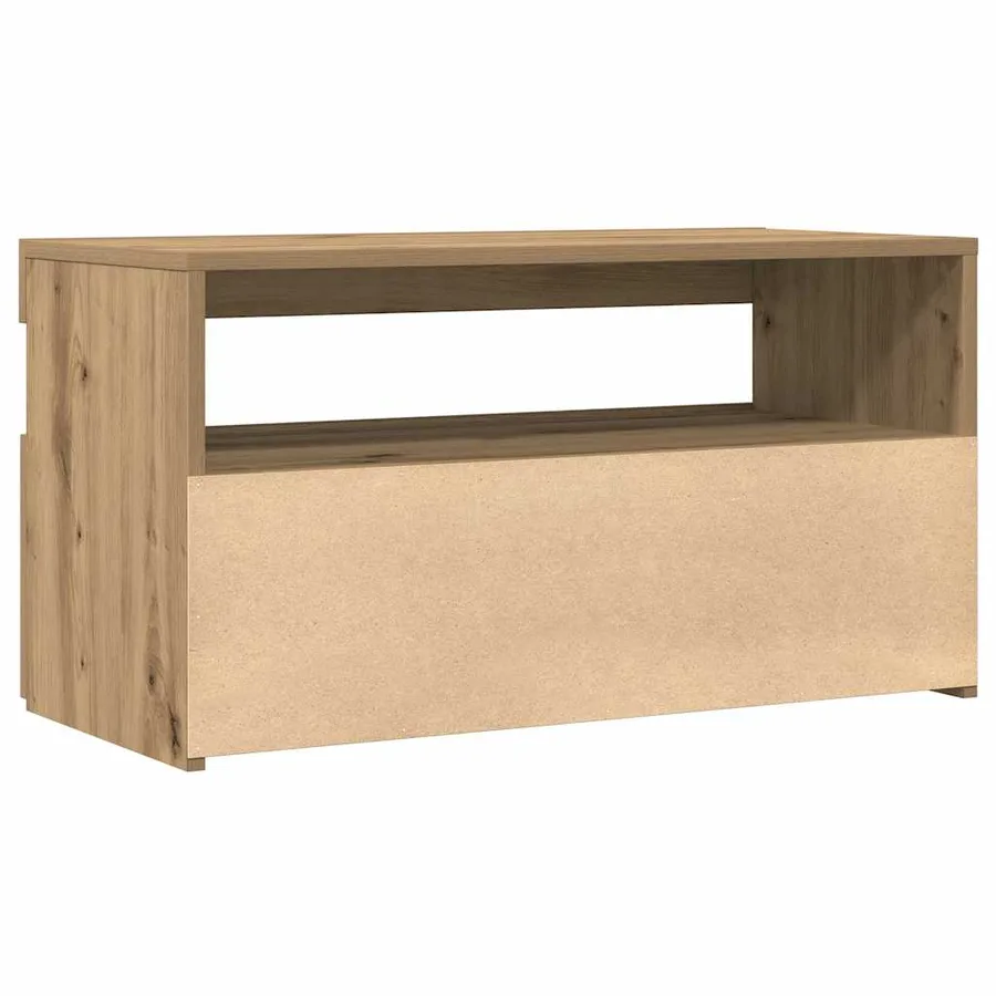 Meubles TV avec lumières LED 2 pcs chêne artisanal - 10