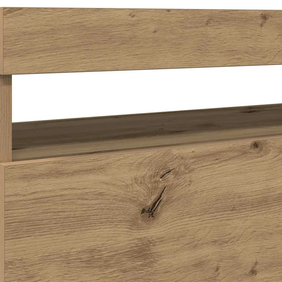 Meubles TV avec lumières LED 2 pcs chêne artisanal - 12