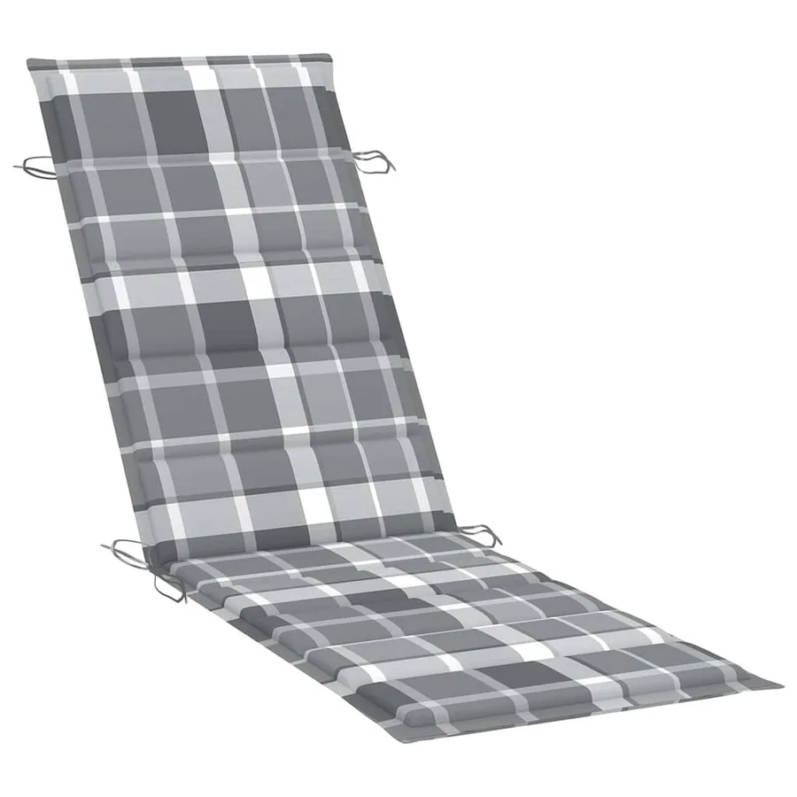 Chaise longue avec coussin Gris Bois d'acacia solide - 10