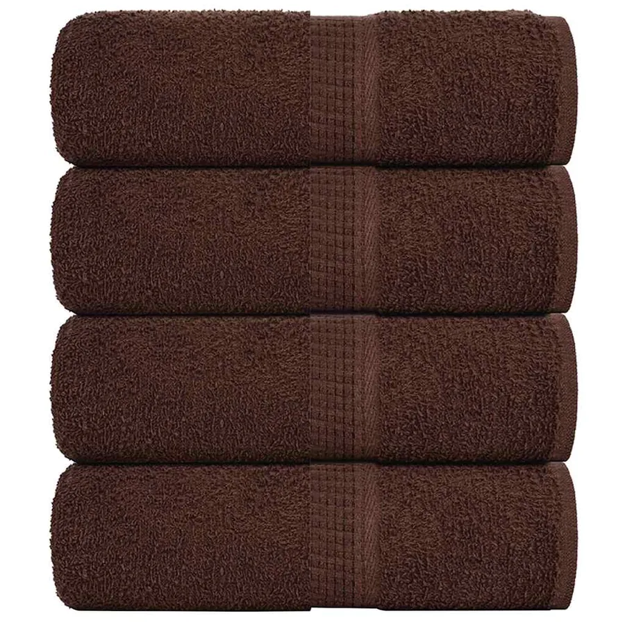 Serviettes de toilette FROGN 4 pièces Marron 30x30 cm 360 g/m²