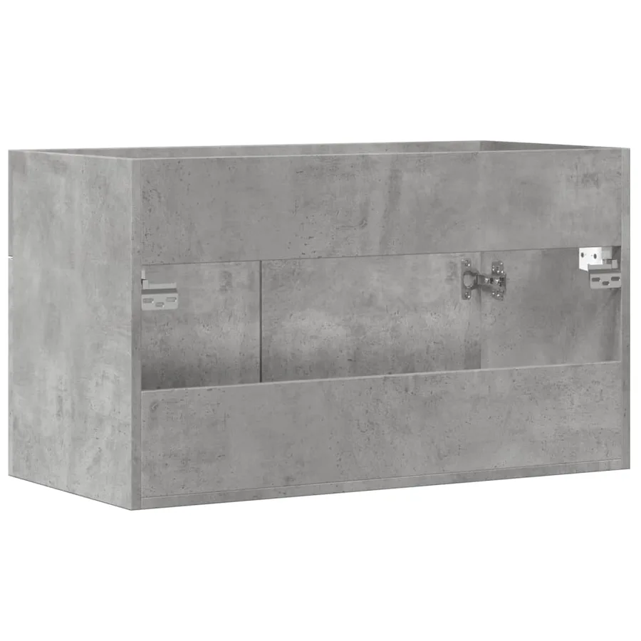 Armoire de lavabo de salle de bain gris béton bois d'ingénierie - 6