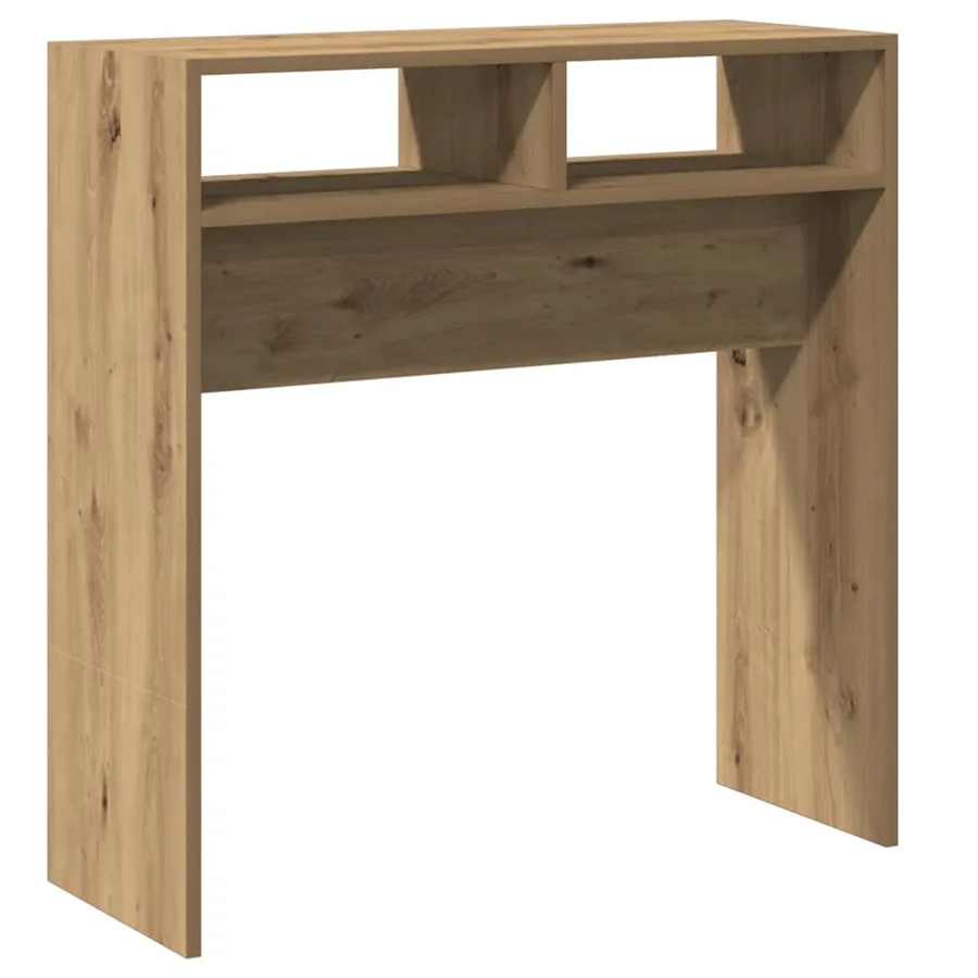 Table console chêne artisanal 78x30x80 cm bois d'ingénierie - 5
