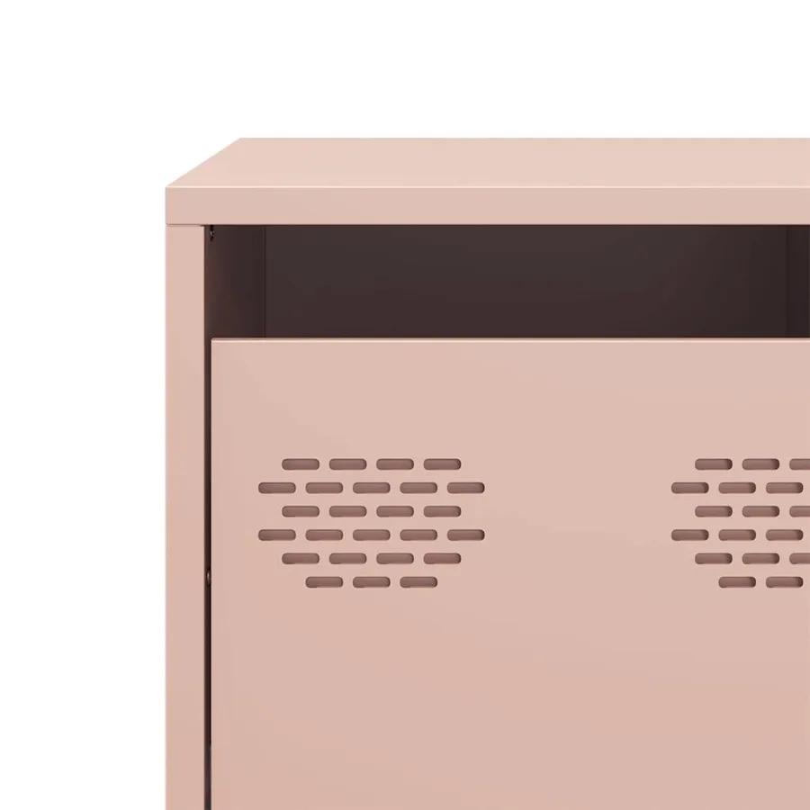Meuble TV rose 101,5x39x43,5 cm acier laminé à froid - 10