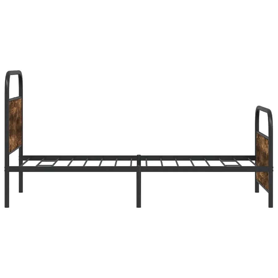Cadre de lit sans matelas 100x190 cm chêne fumé bois ingénierie - 6